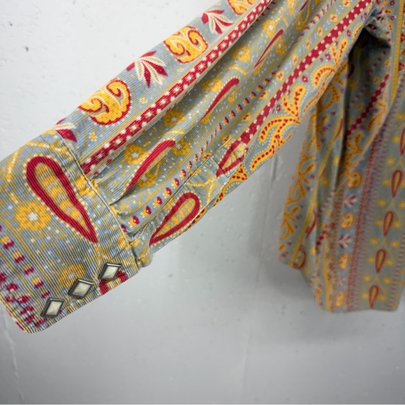 Lucky Brand Men’s Size XXL Southwest Paisley Pearl Snap Corduroy Shirt - Picture 5 of 15